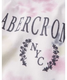 Abercrombie Purple Tie Dye Knot Front Graphic Logo Tee